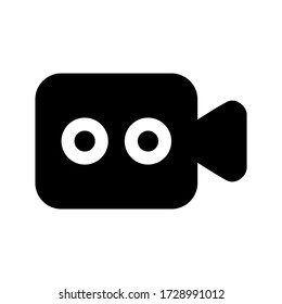 icono de cámara de vídeo o logotipo símbolo de señalización aislado ilustración vectorial - iconos vectoriales de estilo negro de alta calidad
