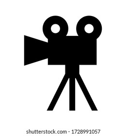 icono de cámara de vídeo o logotipo símbolo de señalización aislado ilustración vectorial - iconos vectoriales de estilo negro de alta calidad
