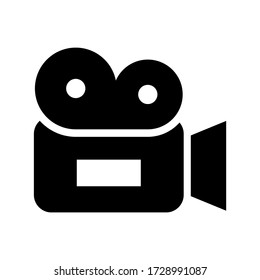 icono de cámara de vídeo o logotipo símbolo de señalización aislado ilustración vectorial - iconos vectoriales de estilo negro de alta calidad
