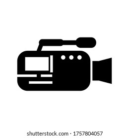 icono de cámara de vídeo o logotipo símbolo de señalización aislado ilustración vectorial - iconos vectoriales de estilo negro de alta calidad