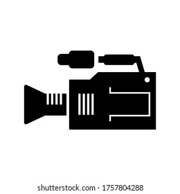icono de cámara de vídeo o logotipo símbolo de señalización aislado ilustración vectorial - iconos vectoriales de estilo negro de alta calidad