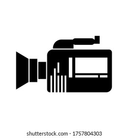 icono de cámara de vídeo o logotipo símbolo de señalización aislado ilustración vectorial - iconos vectoriales de estilo negro de alta calidad