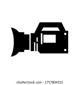 icono de cámara de vídeo o logotipo símbolo de señalización aislado ilustración vectorial - iconos vectoriales de estilo negro de alta calidad