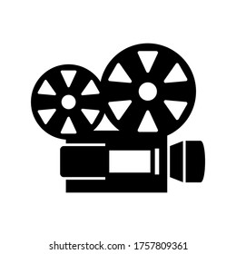icono de cámara de vídeo o logotipo símbolo de señalización aislado ilustración vectorial - iconos vectoriales de estilo negro de alta calidad
