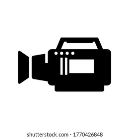 icono de cámara de vídeo o logotipo símbolo de señalización aislado ilustración vectorial - iconos vectoriales de estilo negro de alta calidad
