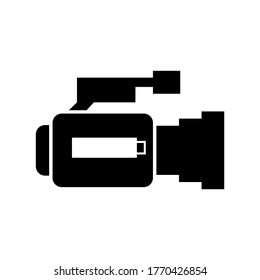icono de cámara de vídeo o logotipo símbolo de señalización aislado ilustración vectorial - iconos vectoriales de estilo negro de alta calidad
