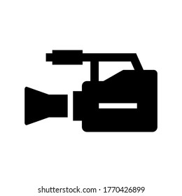 icono de cámara de vídeo o logotipo símbolo de señalización aislado ilustración vectorial - iconos vectoriales de estilo negro de alta calidad
