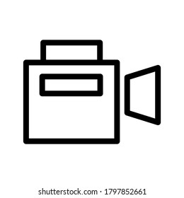 Icono de cámara de vídeo o logotipo símbolo de signo aislado ilustración vectorial - iconos vectoriales de estilo negro de alta calidad

