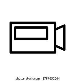 Icono de cámara de vídeo o logotipo símbolo de signo aislado ilustración vectorial - iconos vectoriales de estilo negro de alta calidad
