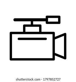 Icono de cámara de vídeo o logotipo símbolo de signo aislado ilustración vectorial - iconos vectoriales de estilo negro de alta calidad
