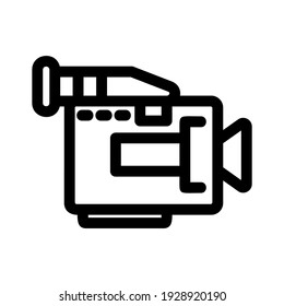 icono de cámara de vídeo o logotipo símbolo de señalización aislado ilustración vectorial - iconos vectoriales de estilo negro de alta calidad
