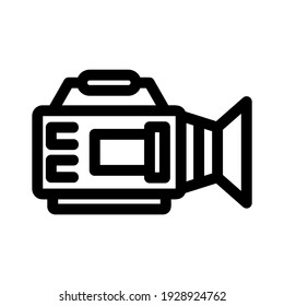 icono de cámara de vídeo o logotipo símbolo de señalización aislado ilustración vectorial - iconos vectoriales de estilo negro de alta calidad
