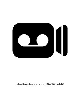 icono de cámara de vídeo o logotipo símbolo de señalización aislado ilustración vectorial - iconos vectoriales de estilo negro de alta calidad
