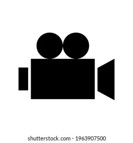 icono de cámara de vídeo o logotipo símbolo de señalización aislado ilustración vectorial - iconos vectoriales de estilo negro de alta calidad
