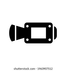 icono de cámara de vídeo o logotipo símbolo de señalización aislado ilustración vectorial - iconos vectoriales de estilo negro de alta calidad
