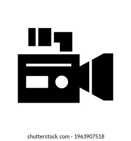icono de cámara de vídeo o logotipo símbolo de señalización aislado ilustración vectorial - iconos vectoriales de estilo negro de alta calidad
