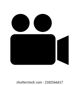 icono de cámara de vídeo o logotipo símbolo de señalización aislado ilustración vectorial - iconos vectoriales de estilo negro de alta calidad
