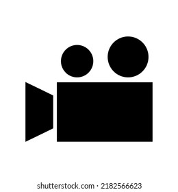 icono de cámara de vídeo o logotipo símbolo de señalización aislado ilustración vectorial - iconos vectoriales de estilo negro de alta calidad
