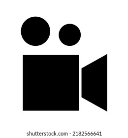 icono de cámara de vídeo o logotipo símbolo de señalización aislado ilustración vectorial - iconos vectoriales de estilo negro de alta calidad
