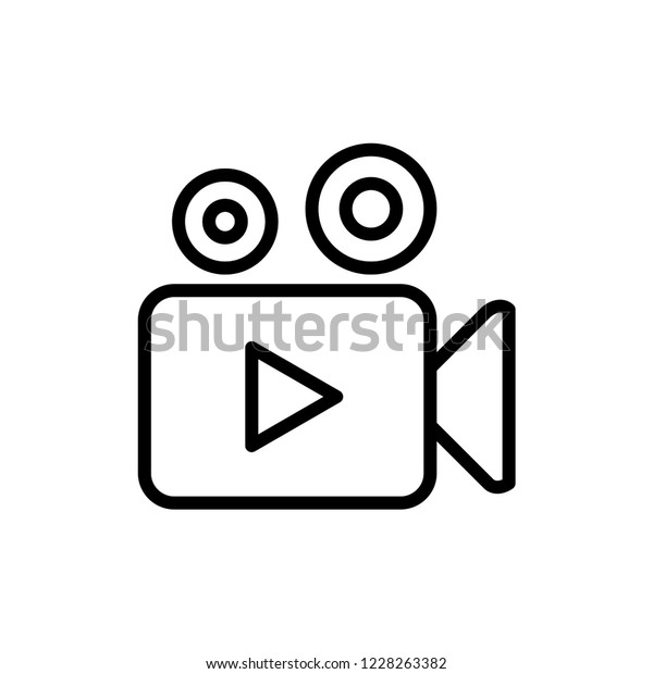 Video camera icon or\
logo isolated sign symbol vector illustration - high quality black\
style vector icons.