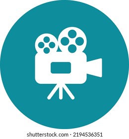 Video camera icon logo on background 