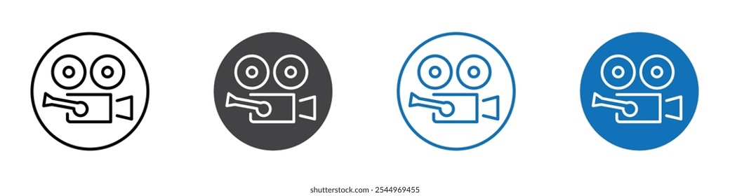 Video camera icon Logo sign in thin line outline