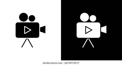 Logotipo do ícone da câmera de vídeo. símbolos gráficos simples