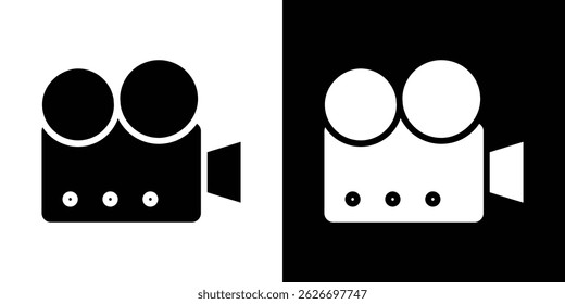 Videokamerasymbol für Logo-Design der mobilen App-Benutzeroberfläche.
