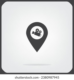 video camera icon map pin 