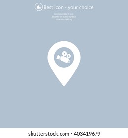 video camera icon map pin 