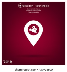 video camera icon map pin 