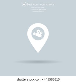 video camera icon map pin 