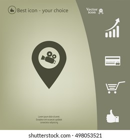 video camera icon map pin 