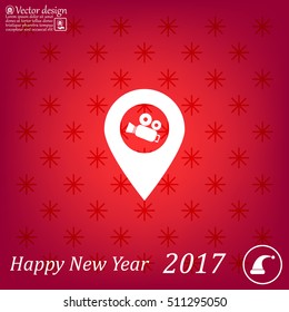 video camera icon map pin 