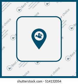 video camera icon map pin 