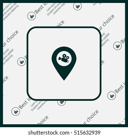 video camera icon map pin 