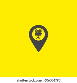 video camera icon map pin