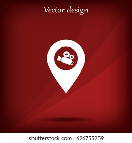 video camera icon map pin 