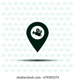video camera icon map pin 