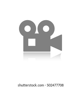 Video camera icon. Media symbol. Flat design.