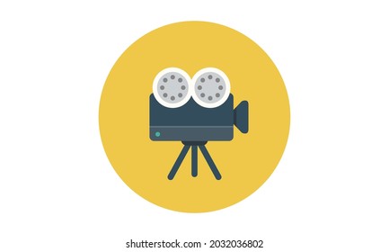 Icono de cámara de vídeo en diseño moderno para la ilustración vectorial de aplicaciones web y móviles.