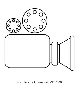 video camera icon in monochrome silhouette