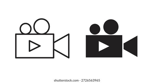 Ícone da câmera de vídeo. Ícones simples monocromáticos para modelos, web design