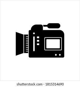 Video Camera Icon, Motion Picture Acquisition Electronic Device Vector Art Illustration