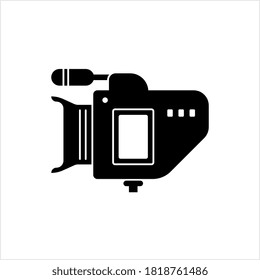 Video Camera Icon, Motion Picture Acquisition Electronic Device Vector Art Illustration