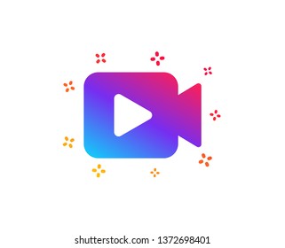 Video Camera icon. Movie or Cinema sign. Multimedia symbol. Dynamic shapes. Gradient design video camera icon. Classic style. Vector