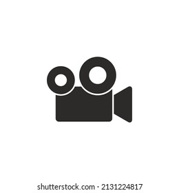 video camera icon, movie camera, vector illustration