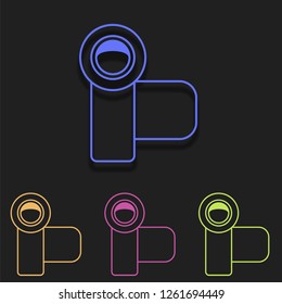 Video Camera icon in multi color. Simple outline vector of media set icons for UI and UX, website or mobile application