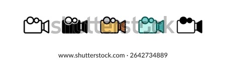 Video Camera Icon Multiple Vector Illustration
