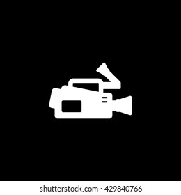 Video Camera Icon On Black Background